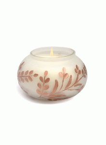 CFH0903EU Cypress and Fir Metallic Etched Frosted Glass Candle 255g White